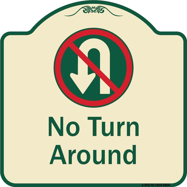 Designer Series-No Turn Around With Symbol Tan & Green, 18" x 18", TG-1818-9808